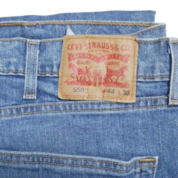 Levis 550 Relaxed Fit Tapered Leg Denim Jeans Men's Size 44x30 Stonewashed Blue - Picture 5 of 7